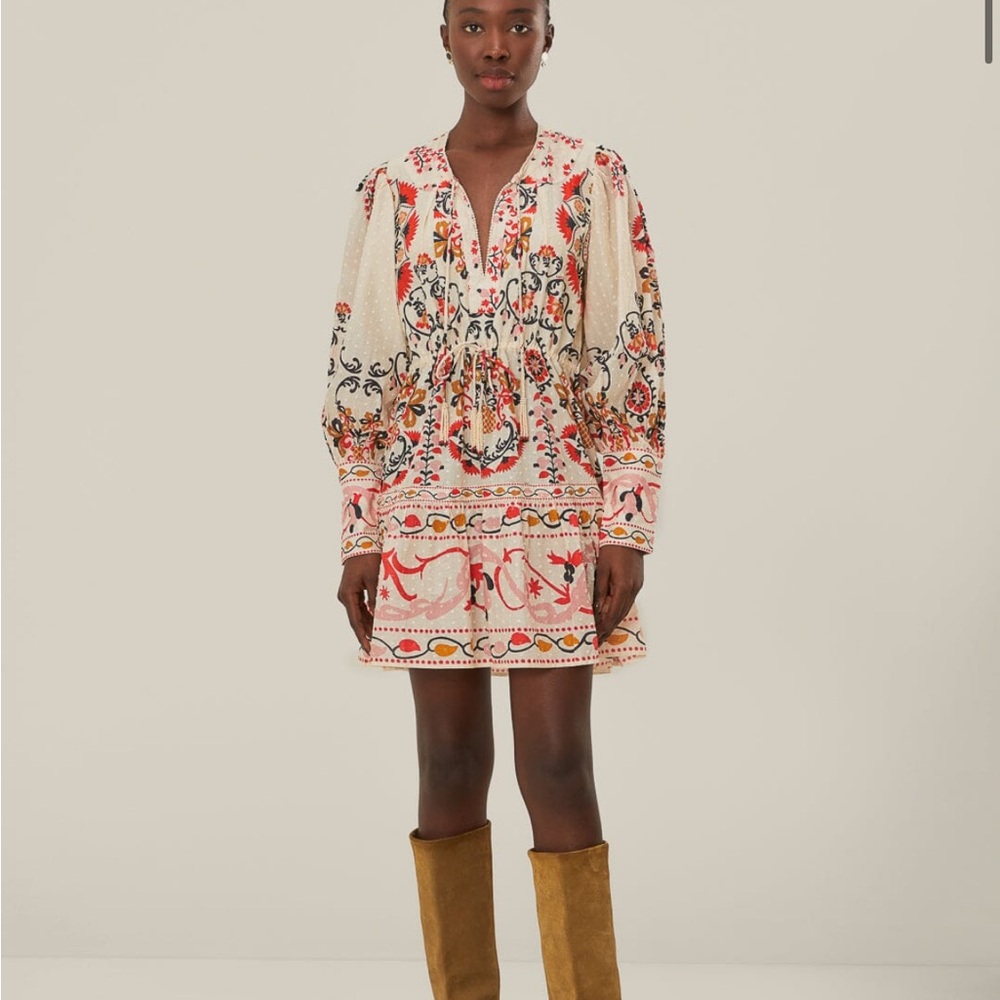 FARM Rio Cream Cashew Mandala Mini Dress